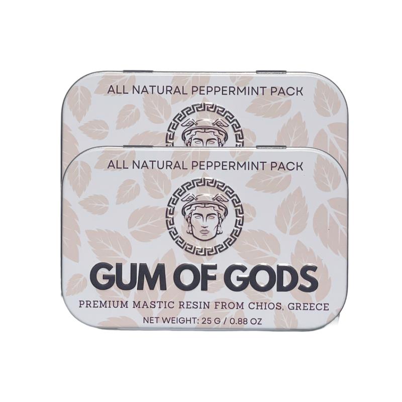 Gum of Gods - Peppermint Pack 25 grams of Chios Mastic Resin with natural peppermint flavoring and stevia