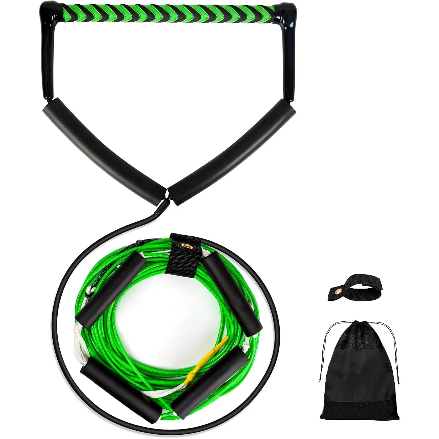 75FT No Stretch 4 Sections Adjustable Floating Wakeboard Tow Rope with Handle for Wakeboarding, Waterskiing, Kneeboarding and Wakesurfing