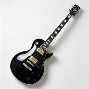 Les Paul Custom guitar Black Beauty,Gold hardware Black Gloss Solid mahogany body 22 frets