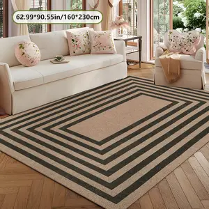 Soft Velvet Geometric Patterned Carpet, Home Decor Rug for Living Room Sofa Bedside Coffee Table, Multi-Scene Use Floor Mat