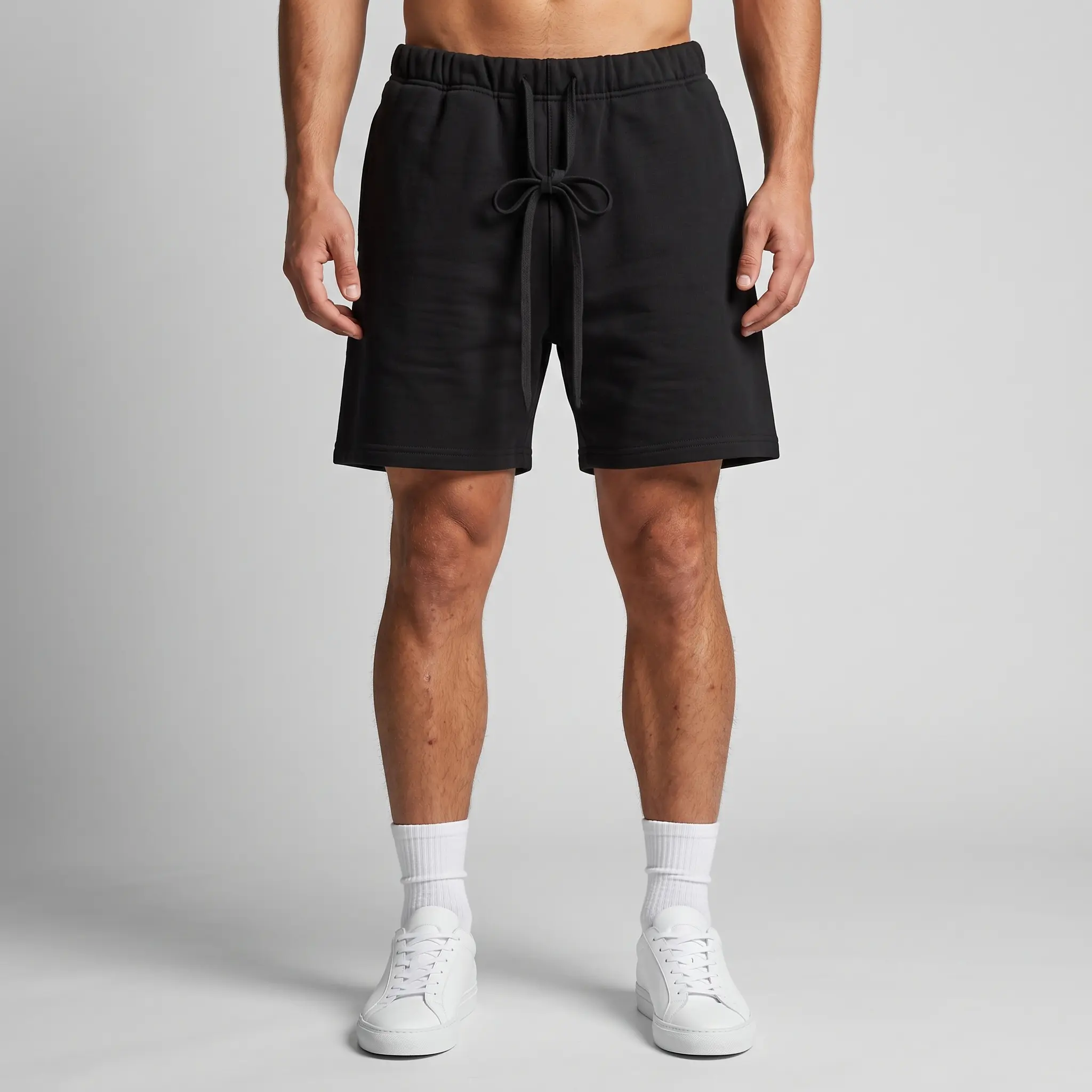 Men's Solid Color Menswear Shorts - Belt-Included, Pocketed, Breathable Sporty Casual Versatile Bottoms