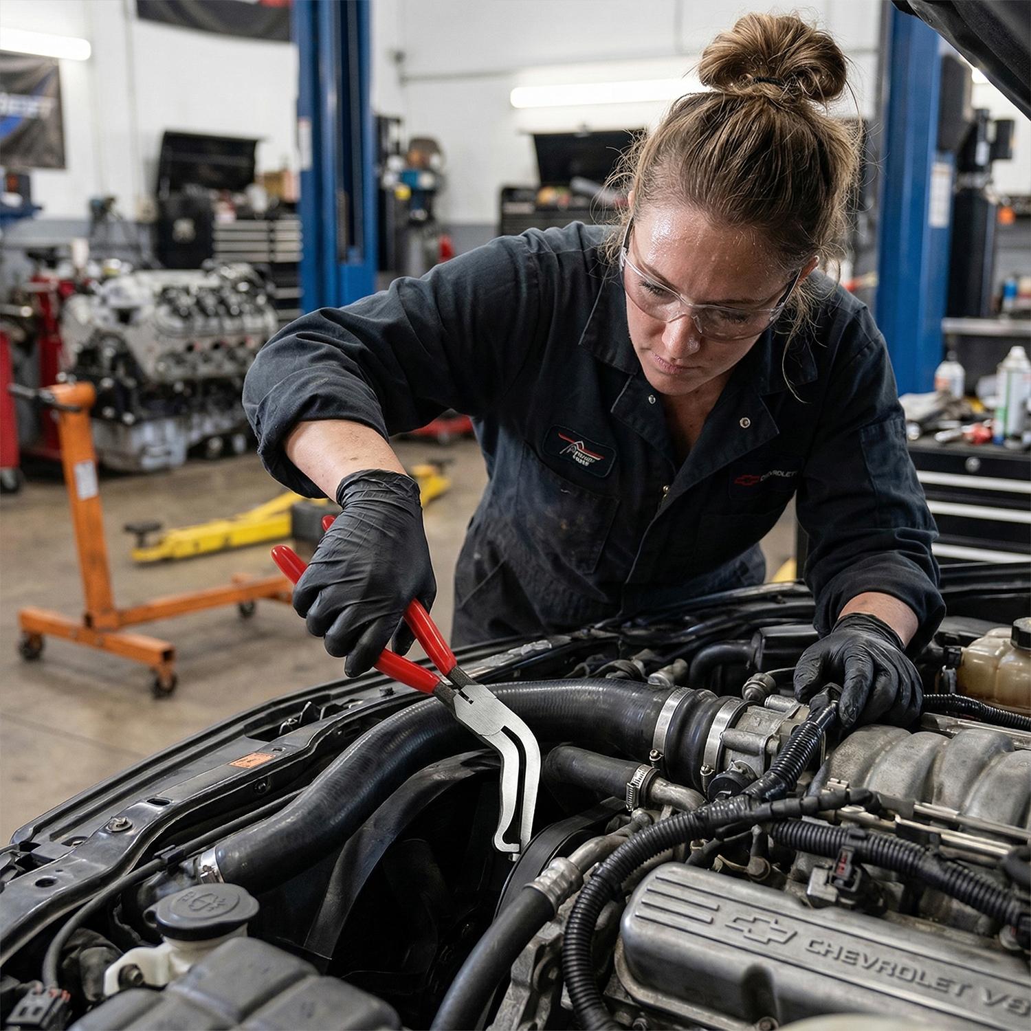 VAYWET Automotive Electrical Disconnect Pliers Connector Separator Wire Terminal Removal Tool Depinning Too Electrical Plug Connector Separator for Cars SUV Hose Push Tab Style Plugs 60°Elbow Car Trim Clip Forceps Fuel Line Repair Tool Bend wire Pliers