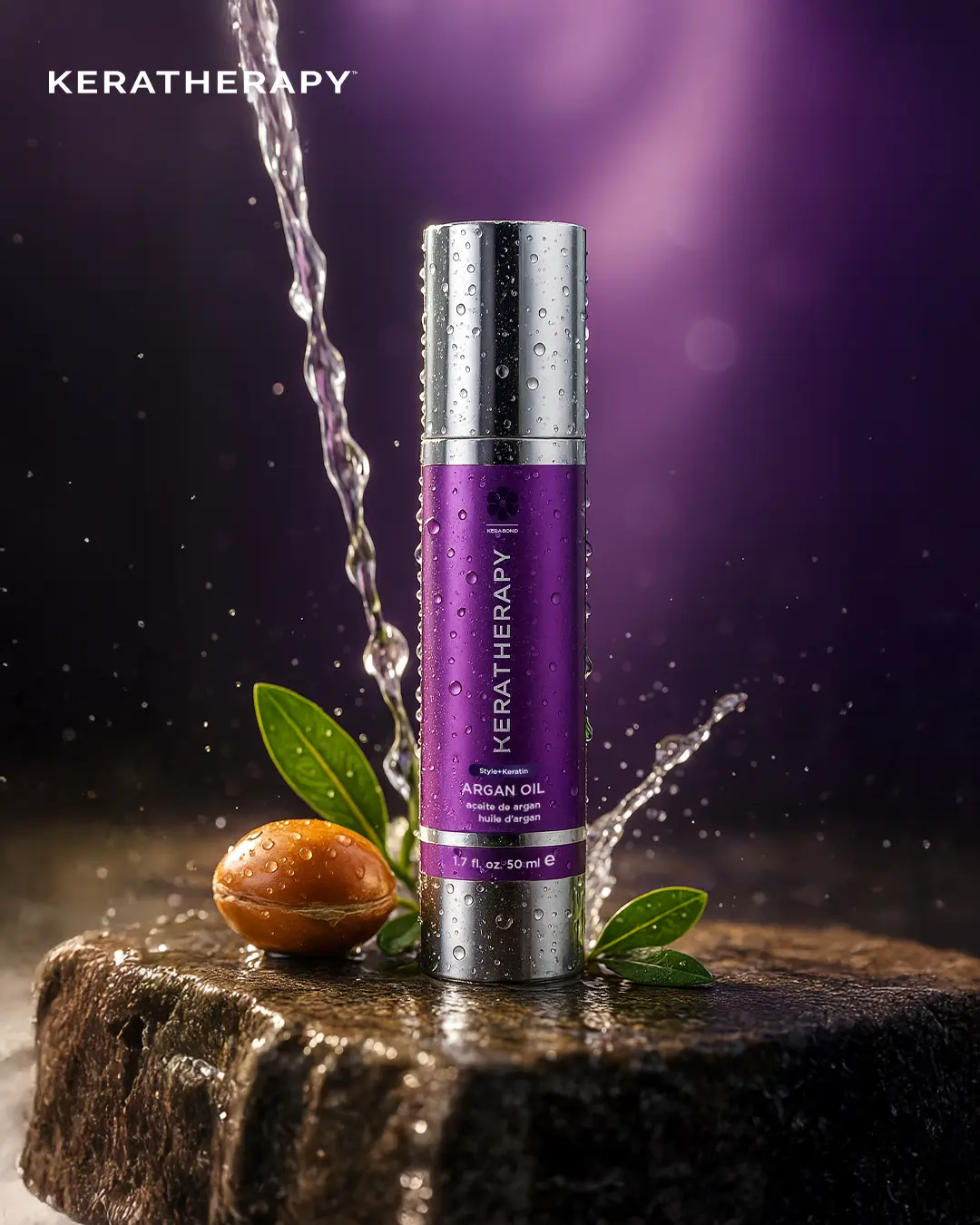 KERATHERAPY Argan Oil - Keratin-Infused Formula for Faster Blow Dry, Eliminates Frizz & Fly-Aways, Adds Hydration Without Weight, Shiny & Smoother Hair