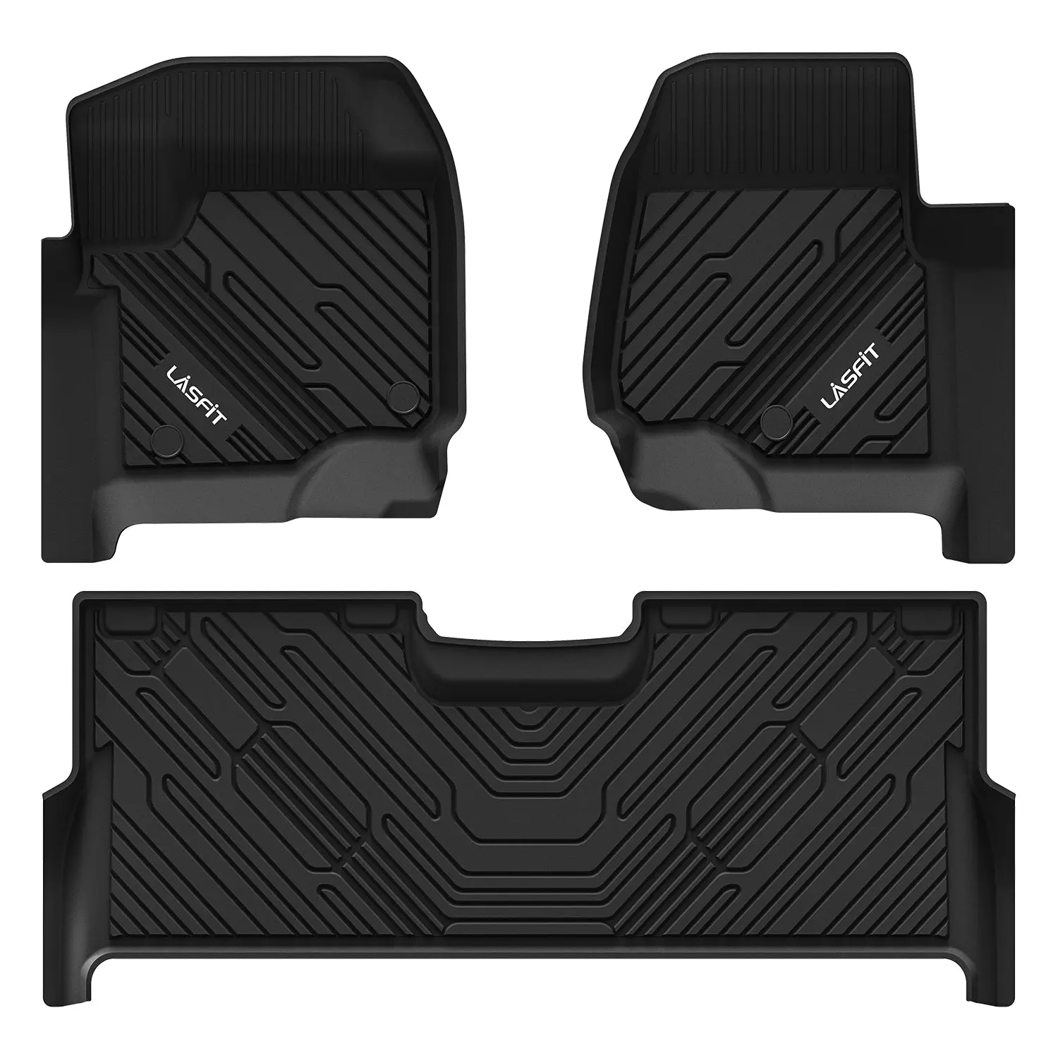 Lasfit Truck Floor Mat Set - Automotive Interior Accessories for 2017-2026 Ford F-250, F-350, F-450, F-550 Crew Cab/Super Cab, Exclusively Designed for Carpet Floors with Factory Storage, Truck Floor Mats