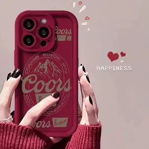 Vintage coors lettering pattern phone case, compatible with iPhone 17 Pro Max, 16 Pro Max, 15 Pro, 14, 13, 12, and 11.  Shockproof and drop-resistant phone case made of durable silicone material.