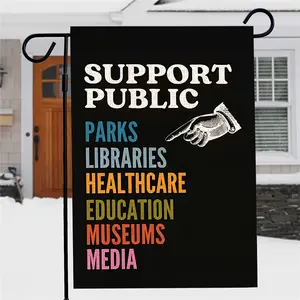 Kindness Community Garden Flag Support Libraries Flag 12 x 18 Inch Double Sided Farmhouse Yard Outdoor Flag, Farmhouse Rustic Pasture Porch Decoration(ONLY FLAG)