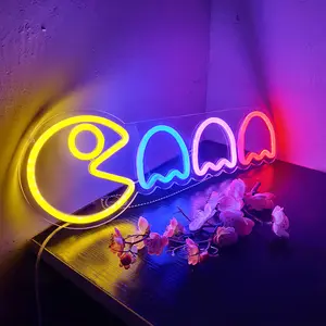 SERBASIC Game Neon Sign - LED Neon Lights with Colorful Glow, On-Off Switch, USB-DC Power - Indoor Use for Game Room, Bedroom Wall Decor, Christmas Home Party Decor, Atmosphere Lighting, Atmosphere Light, Led Mood Light