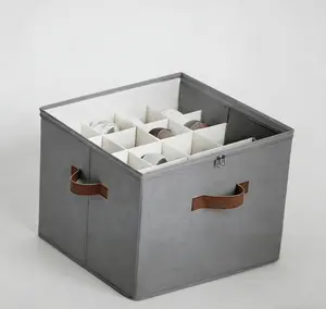 16 Pairs Space Saving Shoe Storage Organizer for Closet, Large Capacity Foldable Shoe Box with Adjustable Dividers & Clear Lid, Dustproof Shoe Rack, Beige