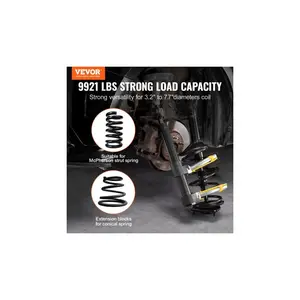 VEVOR Strut Spring Compressor Set, Macpherson Strut Spring Compressor Kit, Interchangeable Fork Strut Coil Extractor Remover Tool, with Yellow Protective Sleeve and Carrying Case