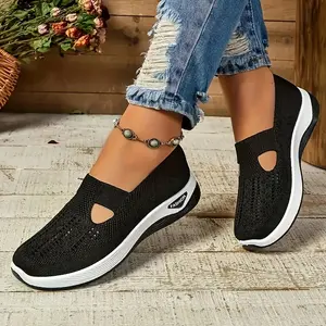 Women's Cut-Out Sneakers - Breathable & Lightweight-On Walking Shoes, Non-Soft Sole, Comfortable Lining, Available in Multiple - Perfect All Seasons, Shoe Accessories