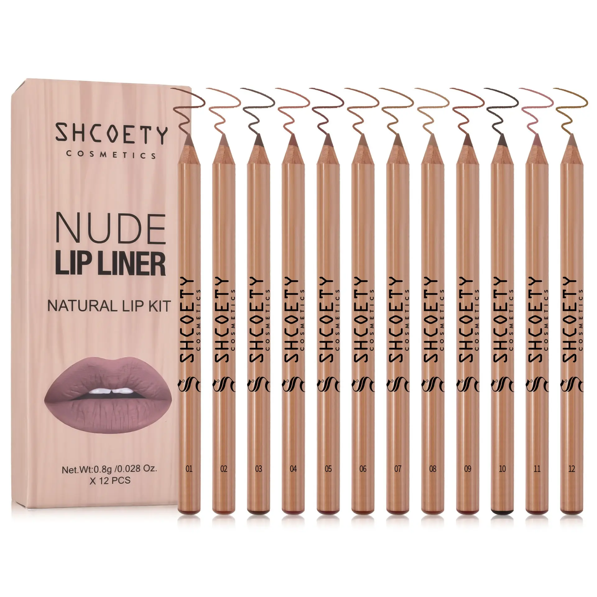 Natural Lip Kit: SHCOETY Nude Lip Liners for Everyday Makeup Looks