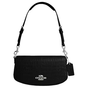 COACH Andrea 24 Logo Adjustable Leather Shoulder Bag For Women In Black