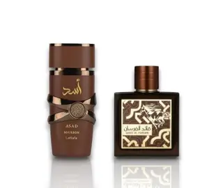 Lattafa Perfumes | Qaed Al Fursan Untamed & Asad Bourbon Bundle | 3.04 -3.4 fl oz Bottles | Eau De Parfum | Men's Fragrance | Sweet - Musk & Wood Notes