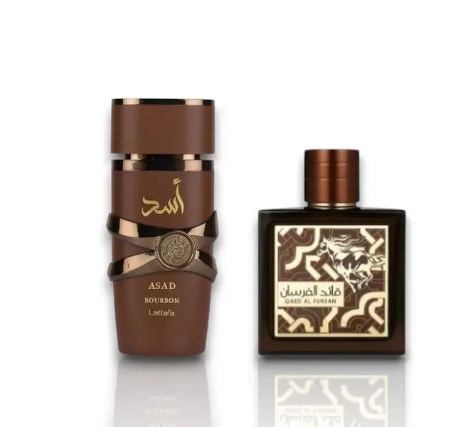 Lattafa Qaed Al Fursan Untamed & Asad Bourbon EDP Bundle, 3.04-3.4 oz Men's Versatile Fragrances, Sweet Musk Wood & Woody Amber Scent Male Eau De Parfum Bottles