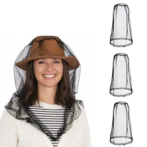3-Pack Summer Outdoor Mosquito-Repellent Fishing Hats, Breathable Mesh Sun Hats with Insect Protection (Sports & Outdoor Accessories)