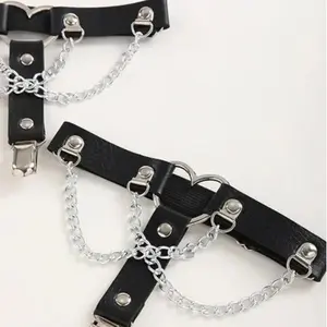 2pcs Women Chain Charm & Heart Garter Belt