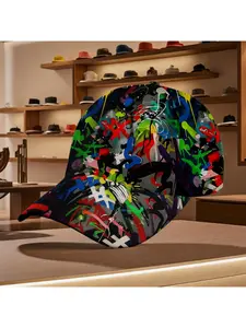 Vibrant Graffiti Baseball Cap! Bold Art Print Flat Bill Hats for Daily Wear & Casual Leisure – Perfect for Daily Outfits & All Seasons
