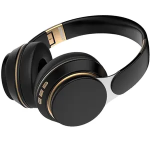 Foldable Wireless Bt Compatible Over-Ear Headphones - Hi-Fi Bass with Leather Earcups Noise Cancellation HD Microphone for Sports Travel Home Use Wireless Stereo Headphones
