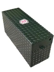Tall Boy--23" Diamond Plate Aluminum Battery Lock Box- Black