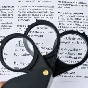 Portable Foldable 15x Handheld Magnifier, 30mm HD Optical Glass Lens, Triple Lens Design, Abs Reinforced Frame, Elderly Reading Aid