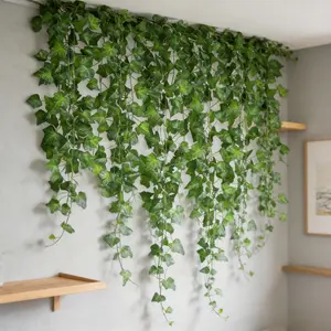 Pack of 12 artificial vines for room decoration; artificial ivy garlands, green flowers, and hanging plants; faux plant leaves suitable for bedroom aesthetic decor, home garden wall décor, and weddings. Decorative outdoorfun