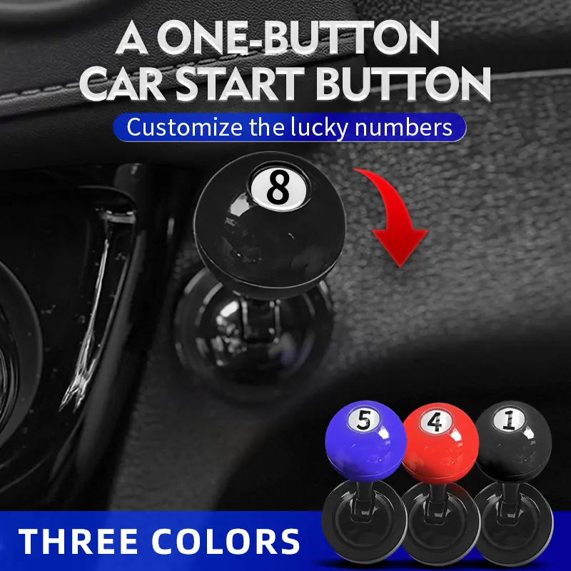 Metal Push Start Button Cover,Car Joystick,Car Push to Start Button Rocker,Joystick Car Starter Protector,Metal Ball-bar Automotive One-Touch Push to Start Accessories