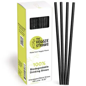 Biodegradable Unwrapped Black Veggie Straws