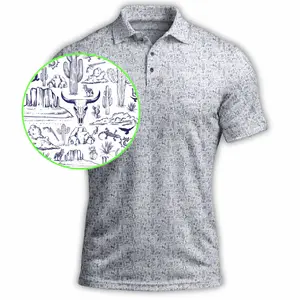Premium White Desert Golf Polo Shirt for Men, Breathable Performance Style for Play and Comfort