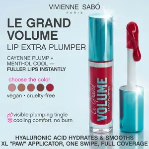 Vivienne Sabó Le Grand Volume Plumping Lip Gloss – Hyaluronic Acid Moisturizing Lip Gel, Cayenne Pepper + Menthol Cooling Tingle, High-Shine Non-Sticky Finish, Cruelty-Free, 3 ml