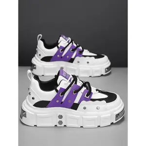 Men's Fashionable Lace Up Low Top Sneakers, Casual Comfortable Platform Sneakers for Daily Wear, Trendy All-match Sneakers for Men, Closed