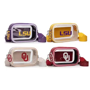 Montana West NCAA Clear Bag for Stadium Events Handbags for Sports Fans with Adjustable Nylon Strap,Card Pocket & Team Logo 016