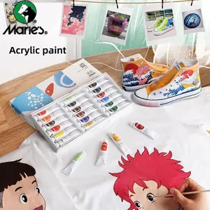 Tube Acrylic Paint Set in 12/18/24/36 Colors, 12ML Waterproof Artists Paint Ideal for Studio Art, Wall Painting & Hand Painting Supplies