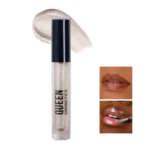 Queen Cosmetics Space Party Diamond Shimmer Lip Gloss - Clear Glossy Lipstick with Vanilla Scent & Unique Shimmering Design for Hydrating & Shiny Makeup
