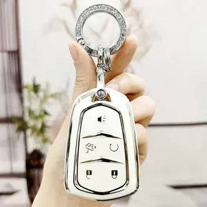 Car Key Case, Special Car Key Holder, Universal Car Key Protector, Silicone Car Key Cover for Cadillac CT5/XT5/XT4/XTS/CT6/ATSL/XT6/CT4SRX, Fashion Car Key Chain for Men & Women