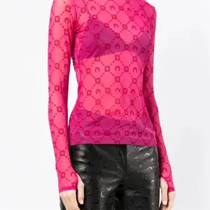 Blue women’s 2000s fashion short-sleeve sheer mesh top with moon flocking, thin tulle, sexy casual Y2K style