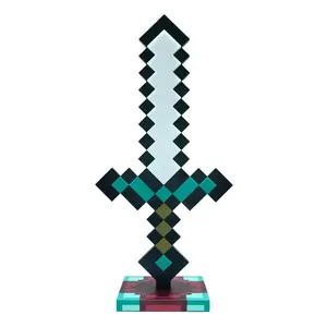 Diamond Sword 14 Inch USB Desk LED Night Light 11 Color Decorative Fun Safe Mood Lamp for Home Bedroom Living Room Office USB Powered LED Technology Ambient Glow Lighted Floor Standing