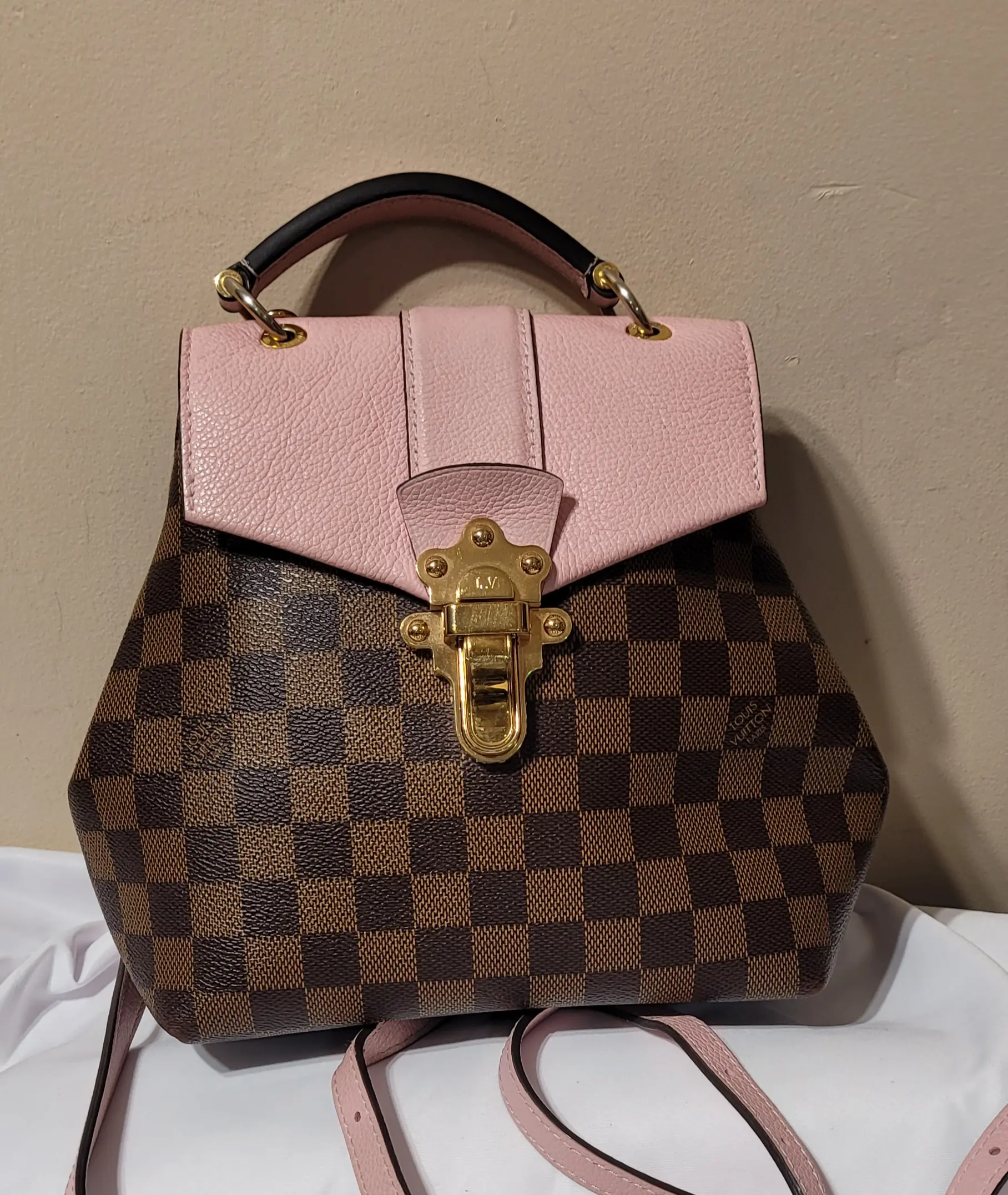 Pre-owned Louis Vuitton canvas Backpacks Preowned Damier Clapton Backpack