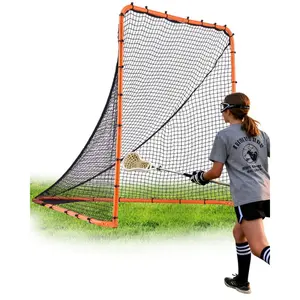 VEVOR Lacrosse Goal, 6'x 6' Lacrosse Net, Folding Portable Backyard Lacrosse Training Equipment, Steel Frame Training Net, Quick Easy Setup Lacrosse Goal, Perfect for Youth Adult Training, Orange