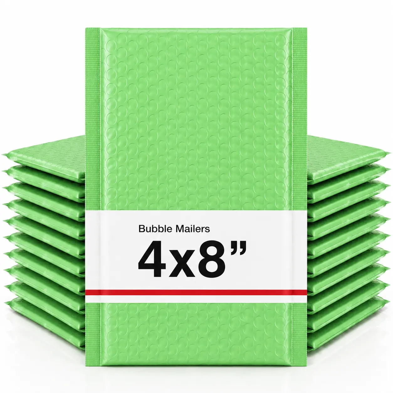 4x8 Green Poly Bubble Mailers #000 Padded Shipping Envelopes Self Seal Waterproof Mailing Bags for Small Business, Jewelry, Trading Cards, Pokemon Cards, Makeup, Cosmetics, Photos, Crafts, Stickers, Keychains, Online Seller Shipping Supplies