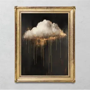 Rain Cloud Vintage Dark Academia Print Moody Cottagecore Unframed Wall Art Poster Only Frameless Decor Floral Abstract Design Illustrations Inkjet Printing wall decor wall art posters