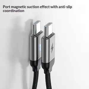 Kaxoe Type-C to Type-C 0.2M Braided Magnetic Short Cable Fast Charging For iPhone 15-17 Power Bank Gaming Car Home Outdoor Hiking