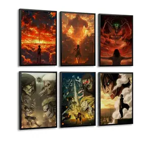 Attack on Titan Wall Art | Eco-Friendly Canvas Prints with Aluminum Alloy Frame or Frameless Option | Aesthetic Anime Room Decor for Gamer Bedroom & Living Room | Perfect Otaku Birthday Gift | High-Definition Durable & Sustainable Manga Poster Decor