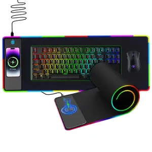 RGB Wireless Charging Desk Mat - Large Anti-Slip Gaming Mouse Pad