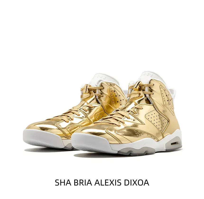 High-Top Sneakers With A Mirror-Like Metallic Gold Upper, Crisp White Accents On The Tongue And Heel, And A Glittering Translucent Outsole — Perfect For Pairing With Black Tailored Trousers Or Sleek Joggers To Command Attention At Any Event