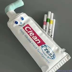 Creative Toothpaste-Shaped Pencil Case, Large Capacity Fun Pen Holder, Quirky Stationery Organizer for Students, School, Office, Desk, Art Supplies, Home, Classroom, and Stud