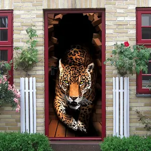 2 Leopard Wall Sticker Creative Animal Decor Mural Self Adhesive Removable Vinyl Decal for Living Room Bedroom Leopard Wall Sticker Creative Animal Decor Mural Self Adhesive Removable Vinyl Decal for