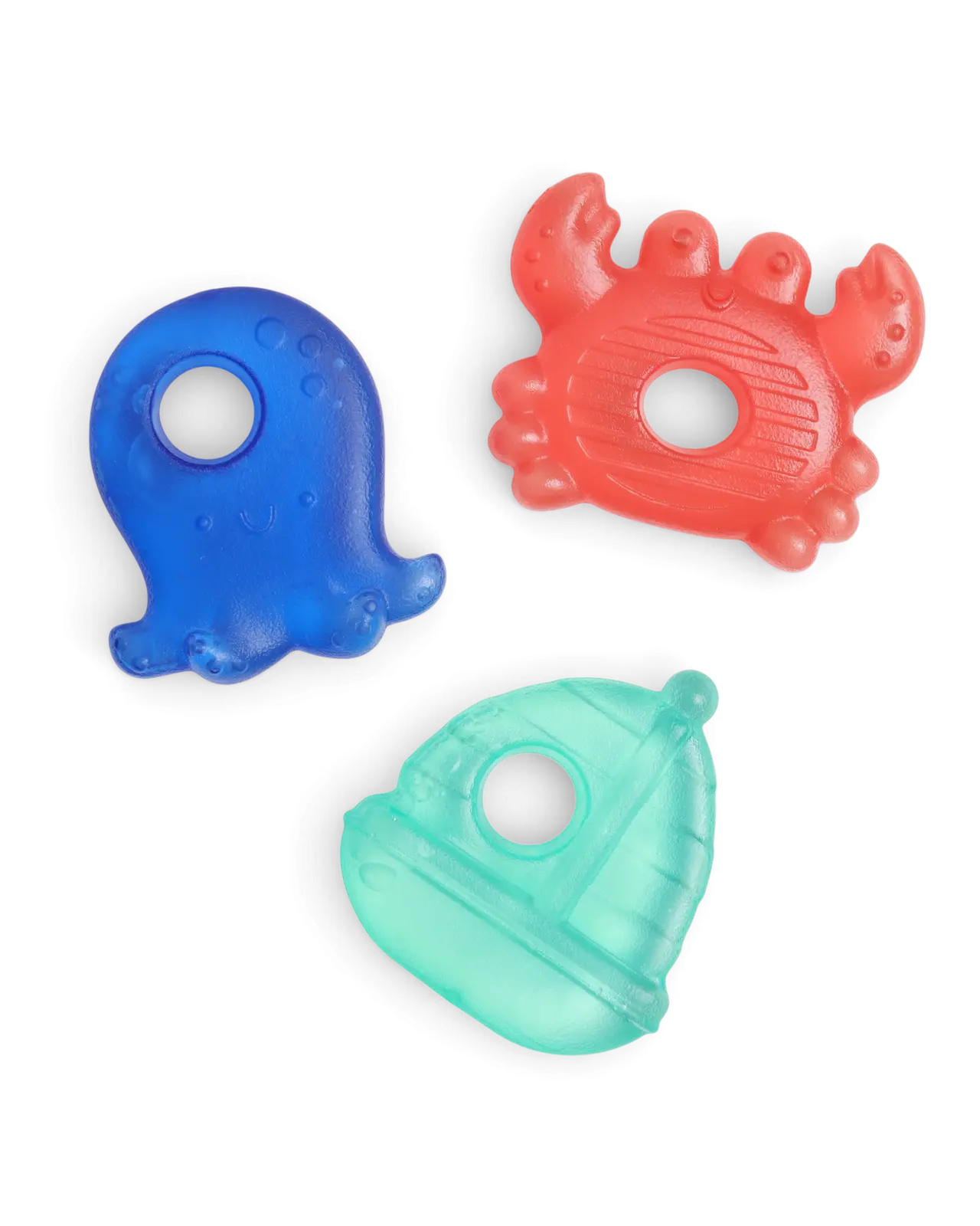 Itzy Ritzy Cutie Coolers™ Unisex EVA Cooling Hand & Sensory Teether Set - 3-Pack BPA-Free, Phthalate-Free, Fridge-Safe Water-Filled Teethers with Open, Textured Sides for Soothing Baby Sore Gums, Adorable Shapes