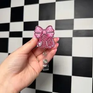 Bow Badge Reel - Cute & Stylish Design for Healthcare Teachers Office Staff - Secure Accessory for Badges - Perfect Gift Idea