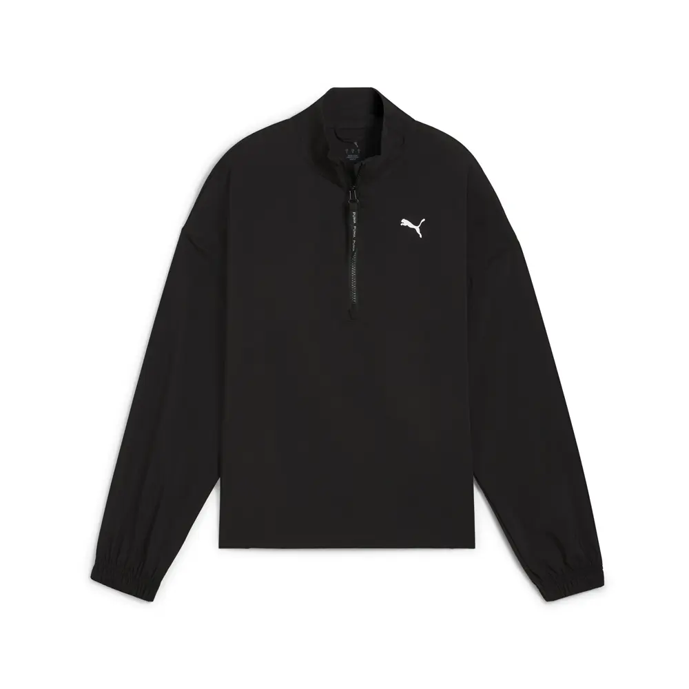 PUMA Womens Strong Woven Quarter Zip Jacket Athletic Outerwear Casual - Black