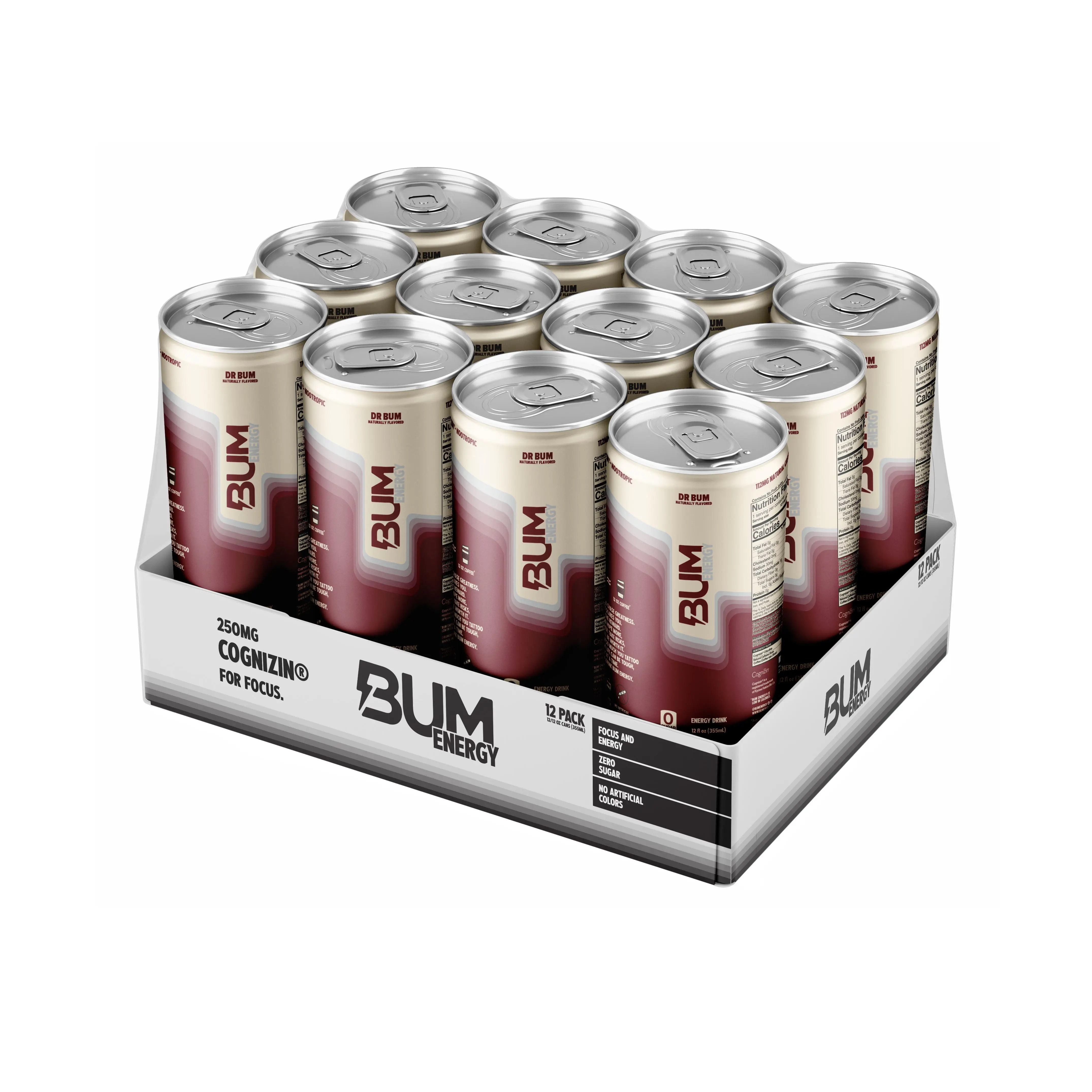 BUM Energy Drink – Sugar Free Energy Drink with Natural Caffeine & Cognizin for Energy & Focus – Clean Energy Beverage – 12 oz Cans (12 Pack) BUM Energy Drink – Sugar Free Energy Drink with Natural Caffeine & Cognizin for Energy & Focus – Clean Energy Beverage – 12 oz Cans (12 Pack)